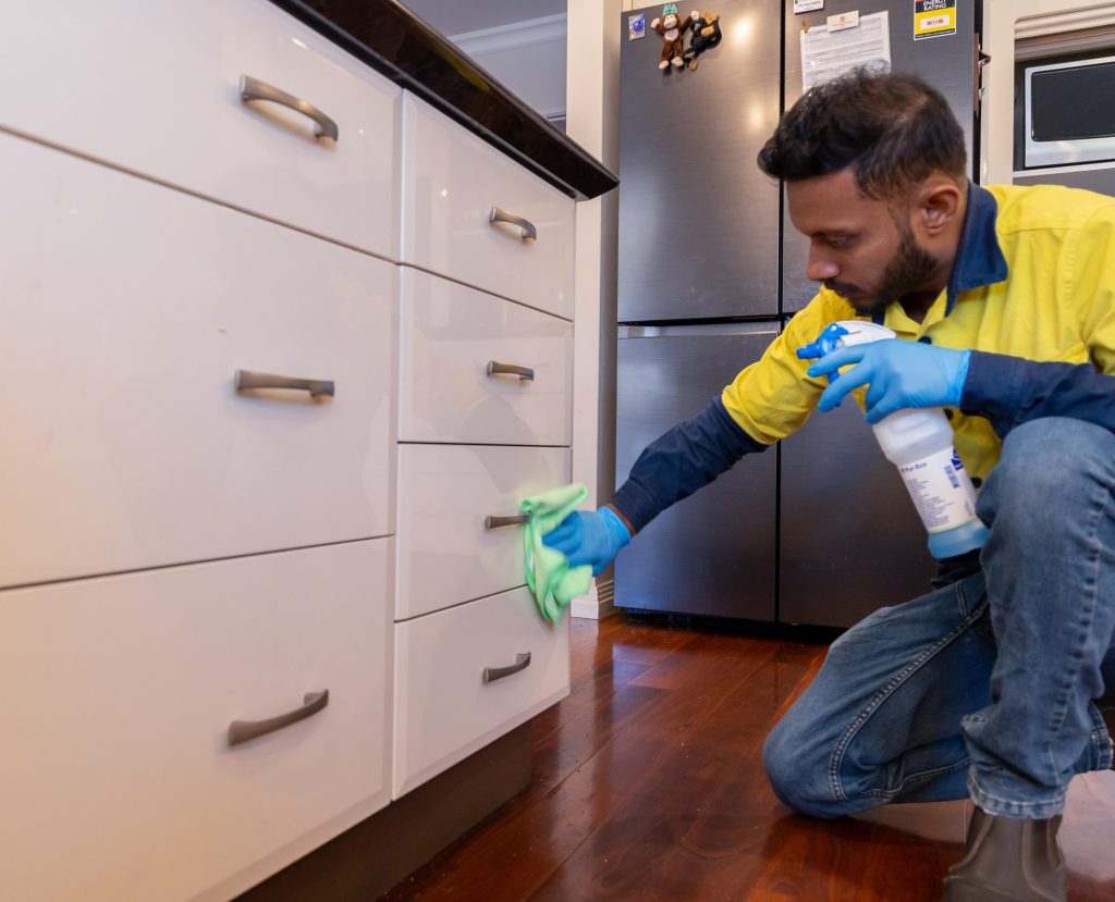 cleaner scrubbing drawers